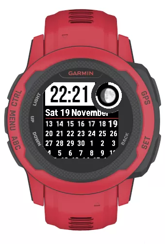 Time, Calendar, Battery, Moon