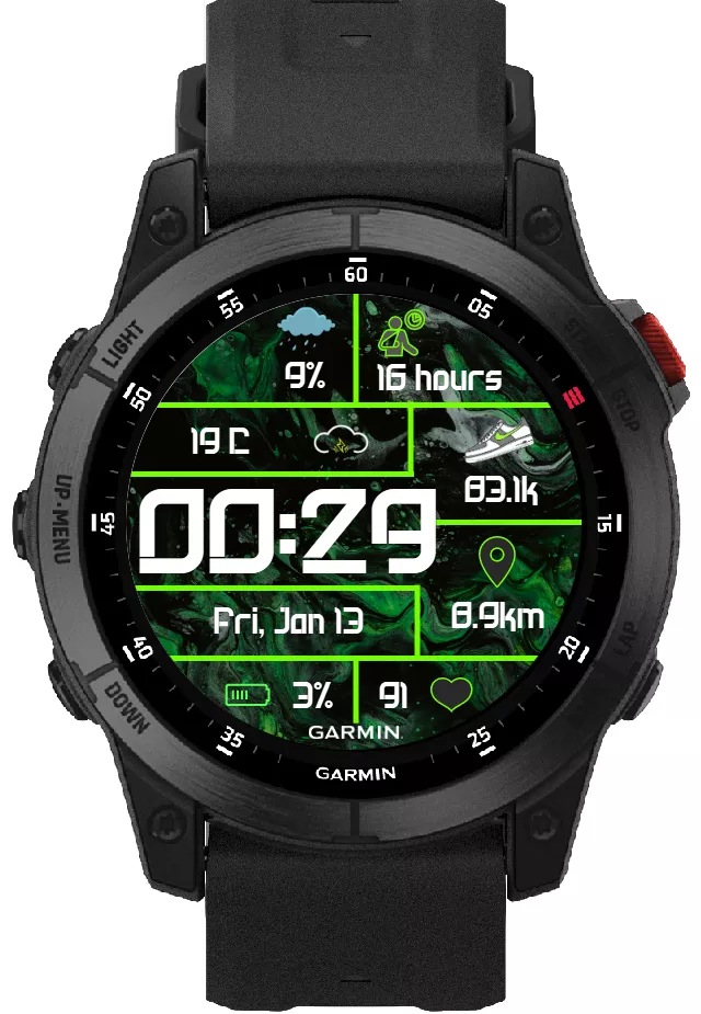 Digital watchface green - EPIX gen 2