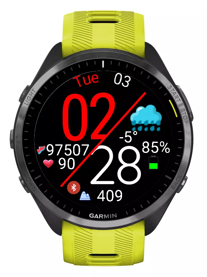 Coros pace 2 watchface with weather